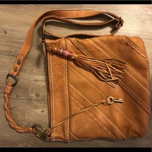Fossil Leather Crossbody with tassel
